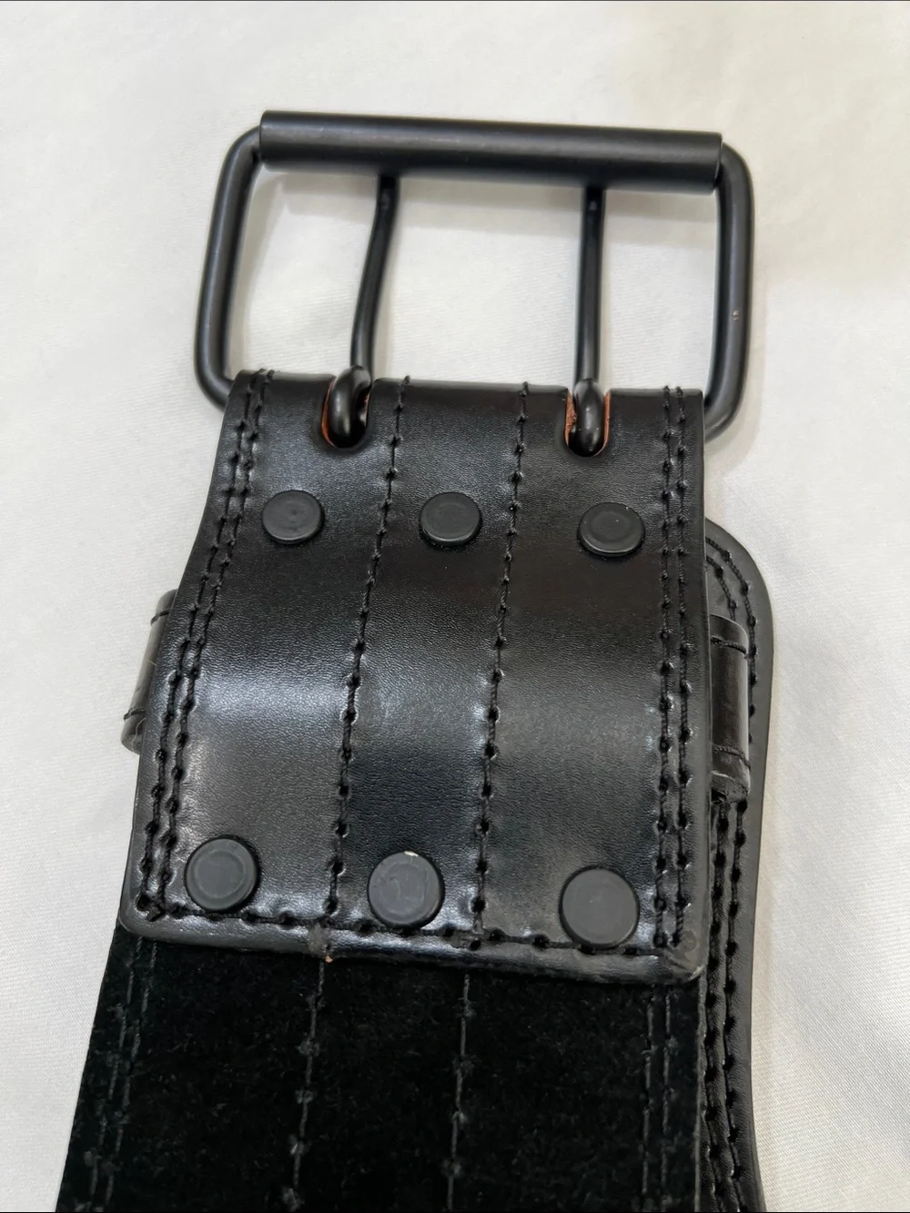 Pro fitness Black Leather Lifting Belt for Heavy Support